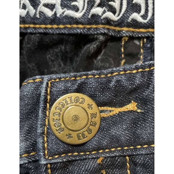 Kanji Collection Mens Blue Denim Streetwear Jeans Size 36x31 100% Cotton - Picture 6 of 10